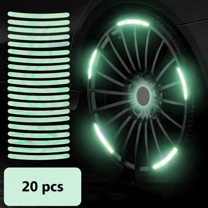 لاصقات العجلات العاكسة والمضيئة (20 قطعة)